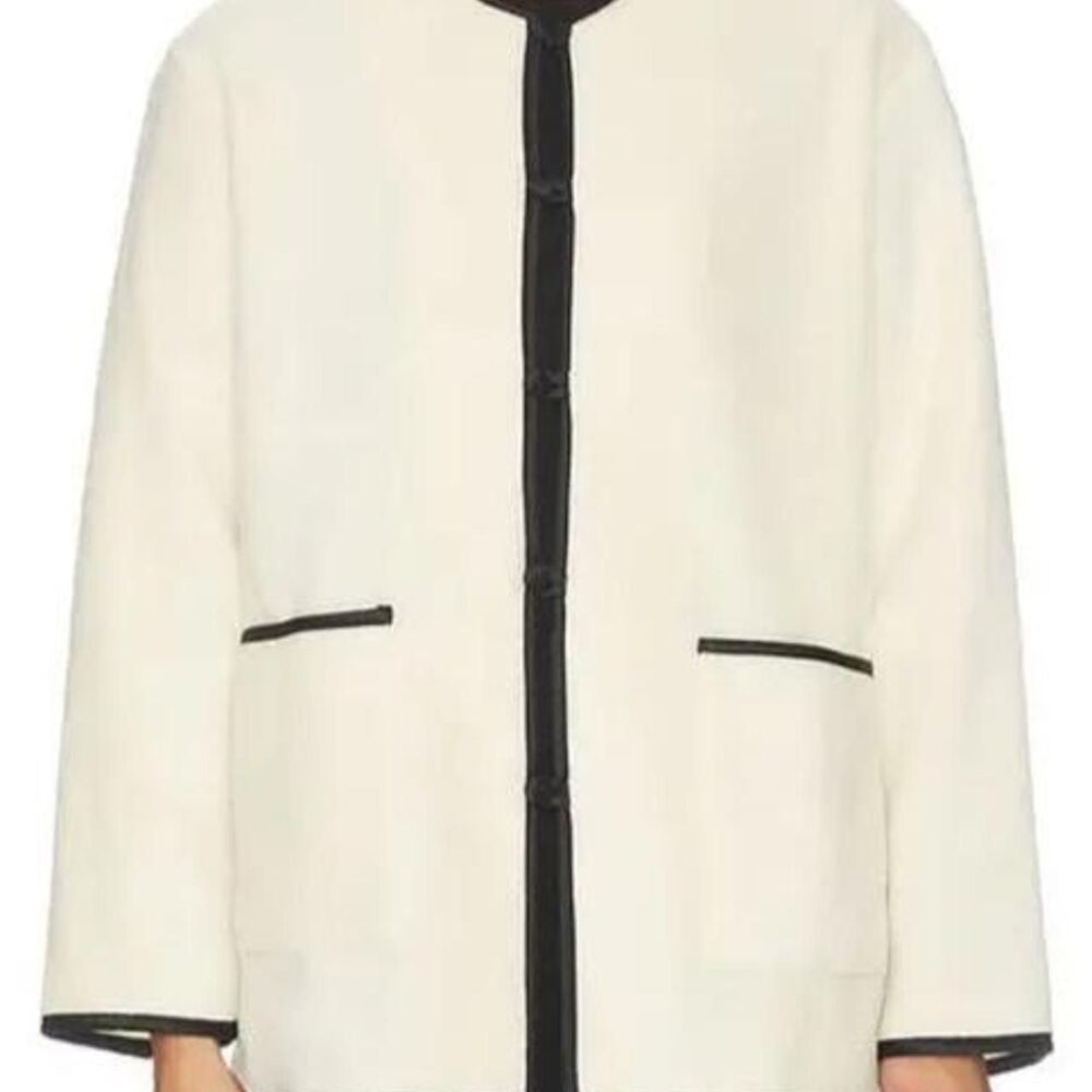 DONNI Cream Polar Fleece Jacket with Black Trim – Estimated Size M